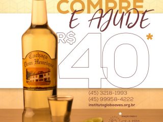 Venda de Cachaça artesanal para manutenção dos Projetos Sociais